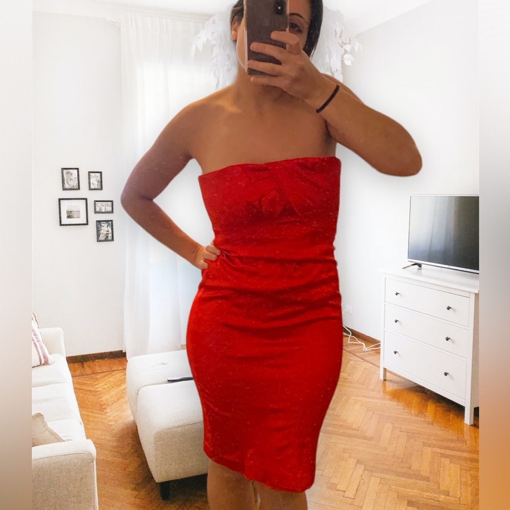 NEW - Zac Posen | 🆕 Loretta Strapless Red Dress 4 Bodycon Tube Top Cocktail